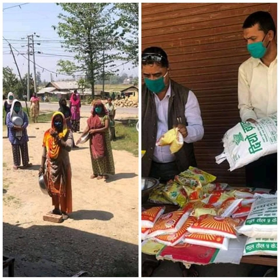 देवदह ४ का अति विपन्न श्रमिक परिवारलाइ राहत वितरण