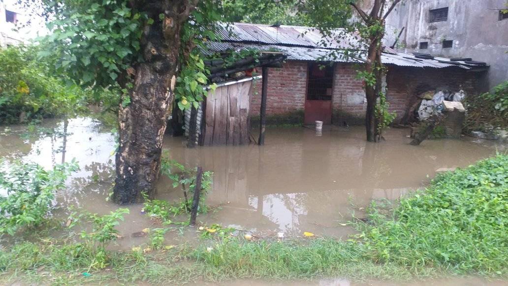 बर्षादको कारण देवदहका केहि घरहरु डुबानको जोखिममा