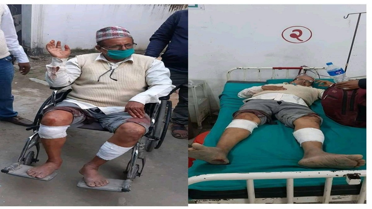 शिक्षक रोमनाथ तिवारी अज्ञात समूहद्वारा कुटिए ,कडा कारबाहीको माग