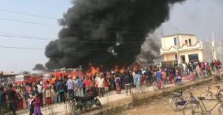 तिलोत्तमाको निर्माणाधीन खानेपानी आयोजनाको पाइपमा आगलागी