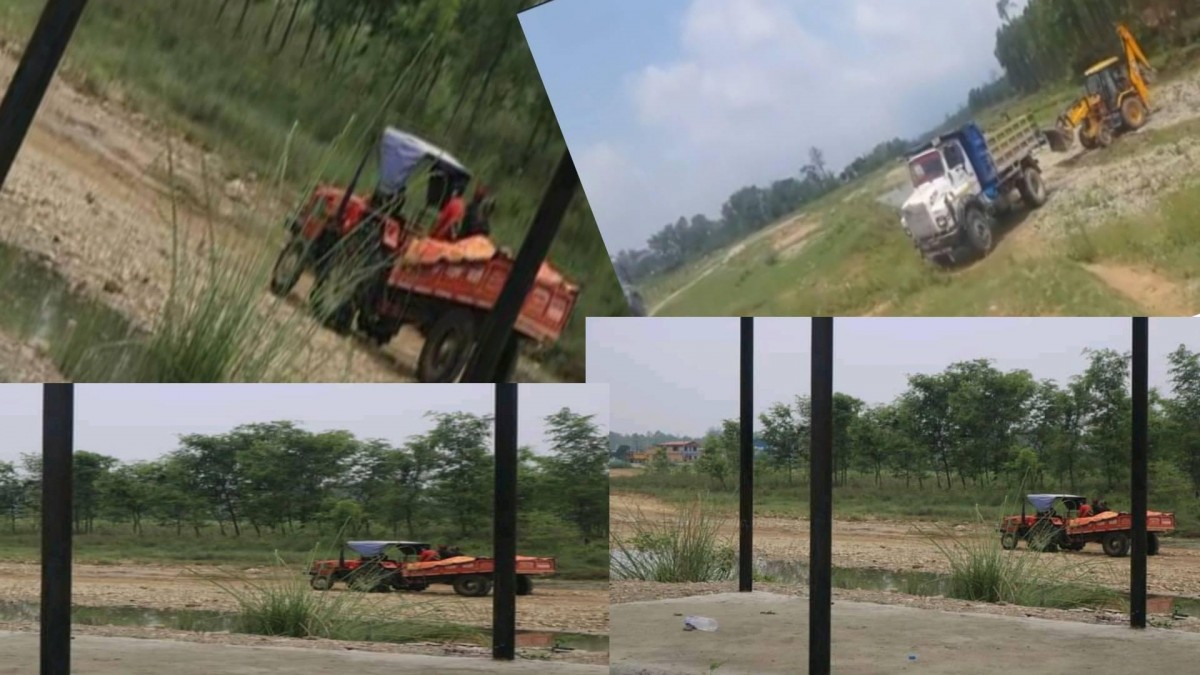 महामारीमा पनि रोकिएन नदि जन्य पदार्थको अबैध उत्खनन