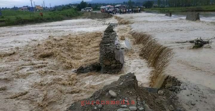 घोडाहा खोलाको डाइभर्सनमा बाढीले क्षेती