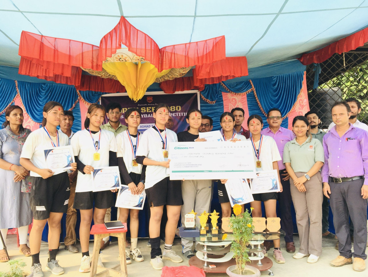 सगरमाथाले जित्यो खुल्ला एसईई छात्रा भलिबल प्रतियोगिताको उपाधी