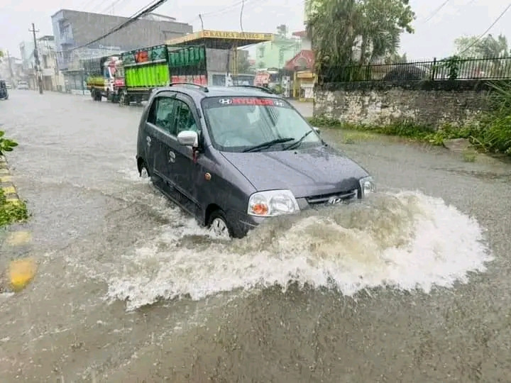 ढल निकास व्यवस्थित नहुँदा बुटवल जलमग्न