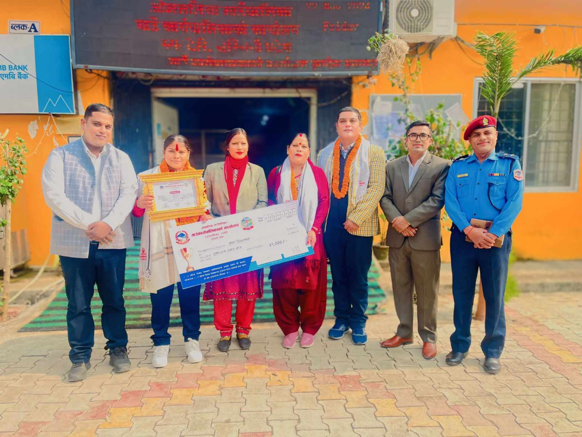 यु –१९ महिला टिमका सदस्य तृष्णालाई ओमसतियामा सम्मान