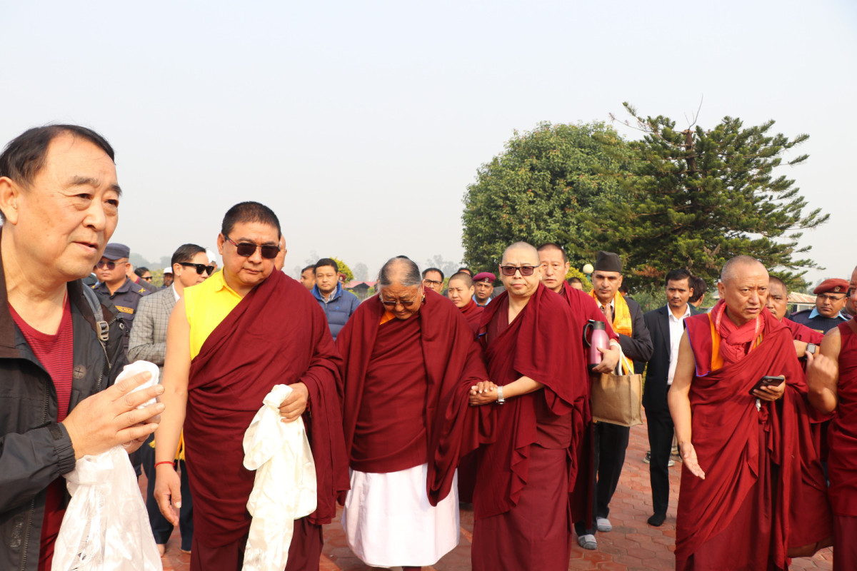 लुम्बिनीमा विश्व शान्तिको कामना गर्दै ३३ औं शाक्यमोन्लम पूजा शुरु