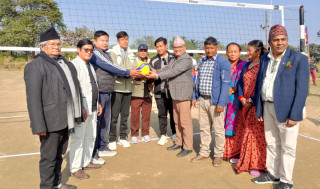 तेस्रो संगम कप भलिबल सुरु, उद्घाटन खेलमा आयोजक विजयी