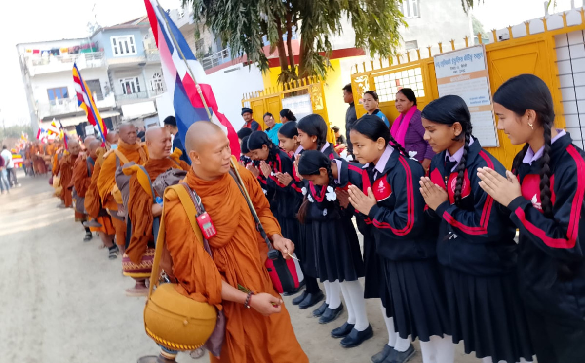 थाइल्याण्डदेखि आएका ३५ धम्मयात्रीलाई देवदहमा स्वागत