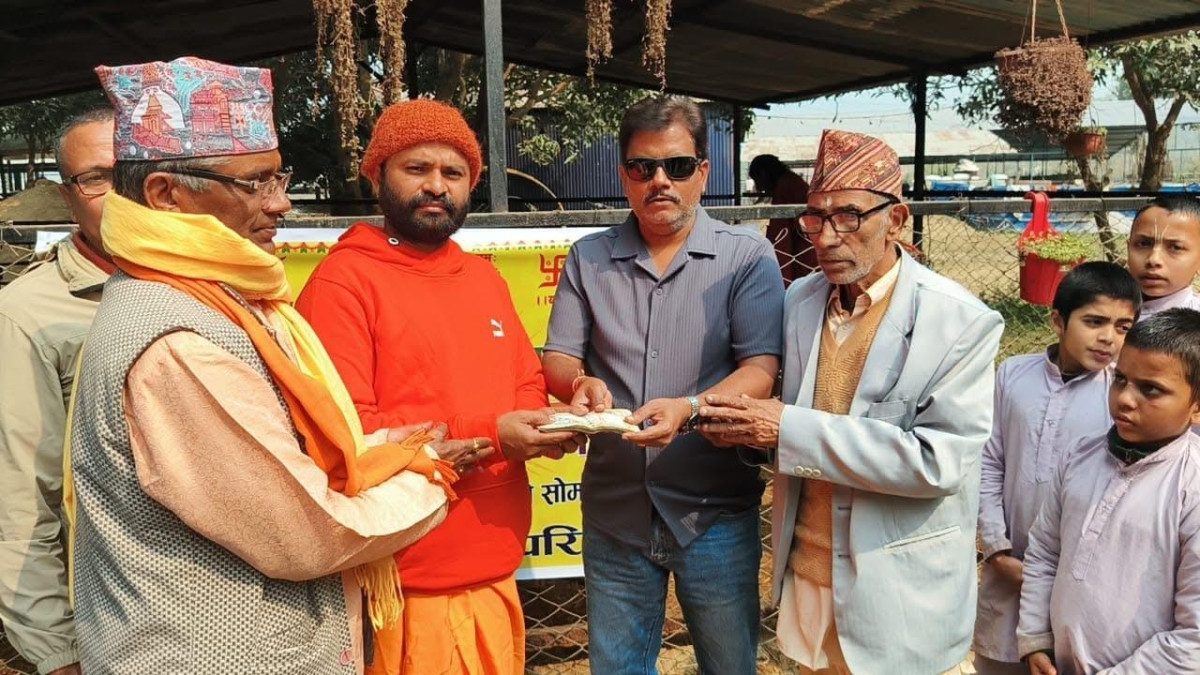कामधेनु गौशालालाई श्रीवैष्णव परिषद् युएईको आर्थिक सहयोग