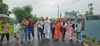 देवदहमा दुई करोड बढीको लागतमा ११६० मिटर सडक स्तरोन्नति, संघीय सांसद विश्वकर्माद्वारा अवलोकन