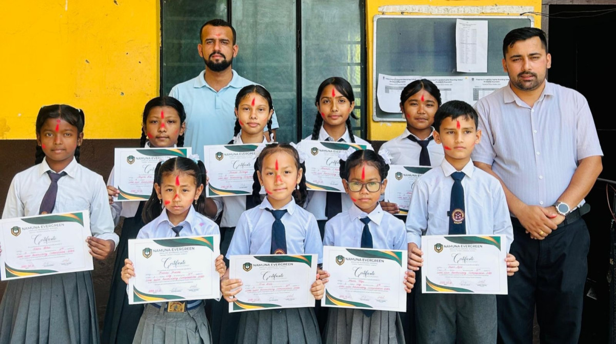 नमूना एभरग्रीनमा तहगत अंग्रेजी हस्तलेखन प्रतियोगिता सम्पन्न